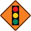 W3 3 traffic signal warning sign