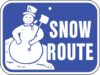 R10 7 snow route sign