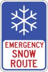 S r 3 emergency snow route sign