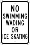 S2 21 no swimming wading or ice skating sign