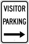 G 28r visitor parking arrow right sign