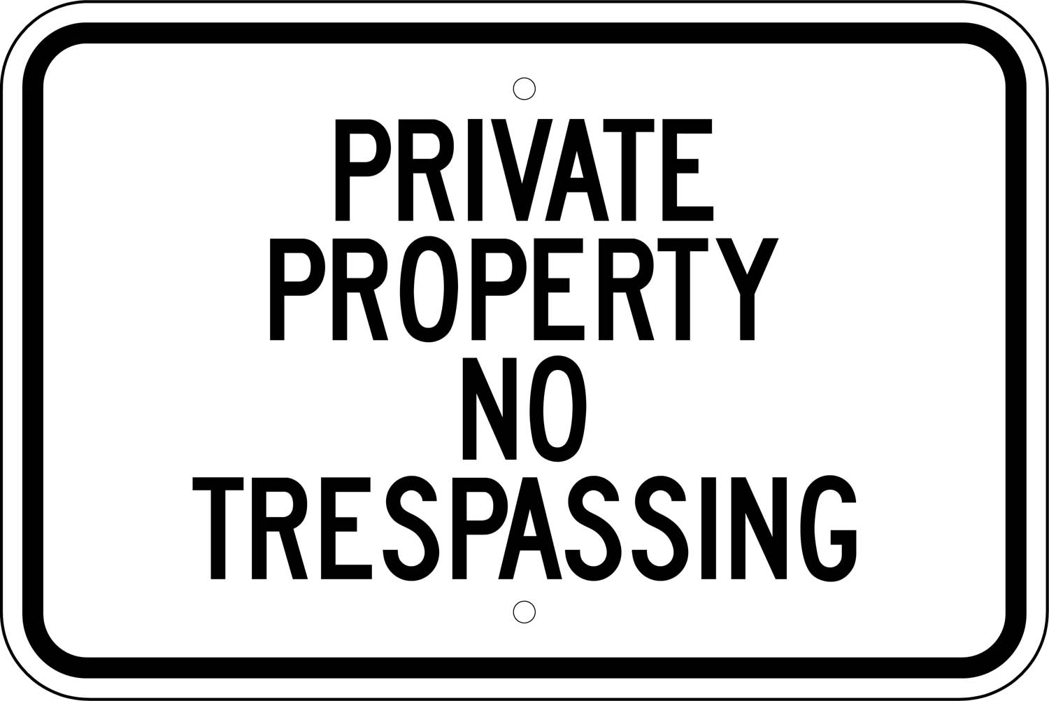G 47 private property no trespassing sign