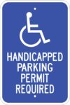G 53 handicapped parking permit required sign