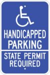 G 55 handicapped parking state permit required sign