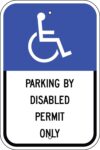 G 615 parking by disabled permit only florida sign