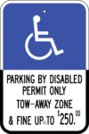 G 61MD parking by disabled permit tow zone s florida sign