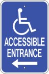 G 65l disabled accessible entrance left arrow sign
