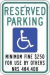 NV1218 reserved disabled parking nevada sign