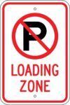 R 103 no parking symbol loading sign