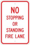 R 114 no stopping or standing fire lane sign 1