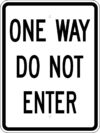 R 63 one way do not enter sign