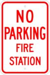 R 76 no parking fire station sign 1