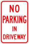 R 86 no parking in driveway sign 1