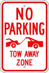 R 98 no parking tow away zone sign