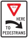 R1 5ar yield here to pedestrians right sign