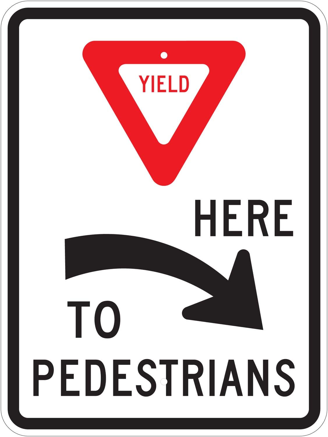 Yield Here To Pedestrians Right Sign (R15ar) Cheap Street Signs
