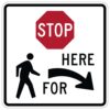 R1 5br stop here for pedestrians right24 sign