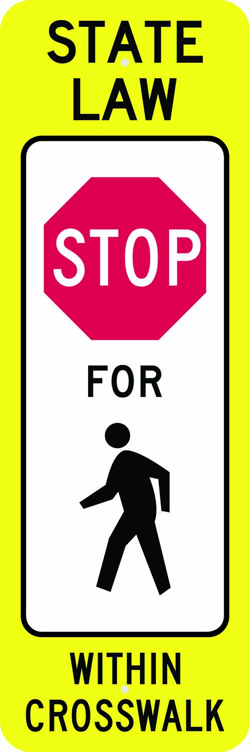R1 6 state law stop for pedestrian within crosswalk