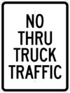 R14 3 no thru truck traffic sign