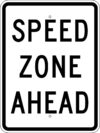 R2 2c speed zone ahead sign