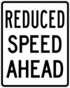R2 5a reduced speed ahead sign