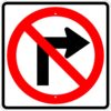 R3 1s no right turn symbol sign
