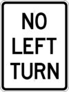 R3 2a no left turn vert sign