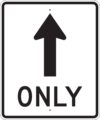 R3 5a thru only arrow sign