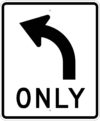 R3 5l left only arrow sign
