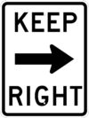 R4 7a keep right with arrow sign