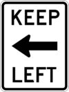 R4 8a keep left with arrow sign