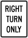 R5 805 right turn only sign