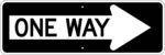 R6 1r one way right arrow sign
