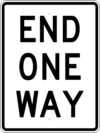 R6 7 end one way vert sign