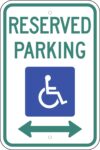 R7 8 disabled reserved parking double arrow sign