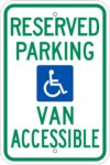 R7 8VA disabled reserved parking van acc sign
