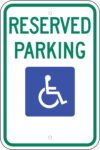 R7 8b disabled reserved parking blue green sign