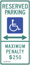 R7 8e disabled reserved parking arrow n carolina sign