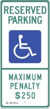 R7 8en disabled reserved parking n carolina sign