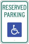R7 8n disabled reserved parking blue green sign