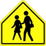 S1 1 school crossing symbol sign