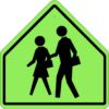 S1 1g school crossing symbol green sign 1
