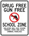 S2 8 drug free gun free school zone sign 1