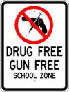 S2 9 drug free gun free school zone sign 1