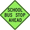 S3 1 school bus stop ahead green sign 1