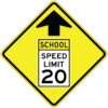 S4 5 school speed limit 20 arrow yellow sign