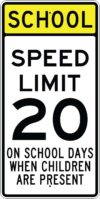 S4 7 school speed limit children sign