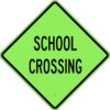 W 29g school crossing green sign