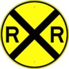 W10 1 railroad crossing round yellow
