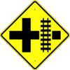 W10 2 parallel railroad crossing symbol